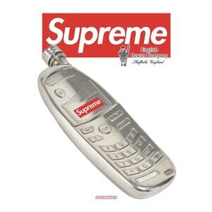 SUPREME BURNER PHONE PEWTER 3 OZ FLASK • 4.75”x2”x.5” • CROSS-POSTED • FIRM